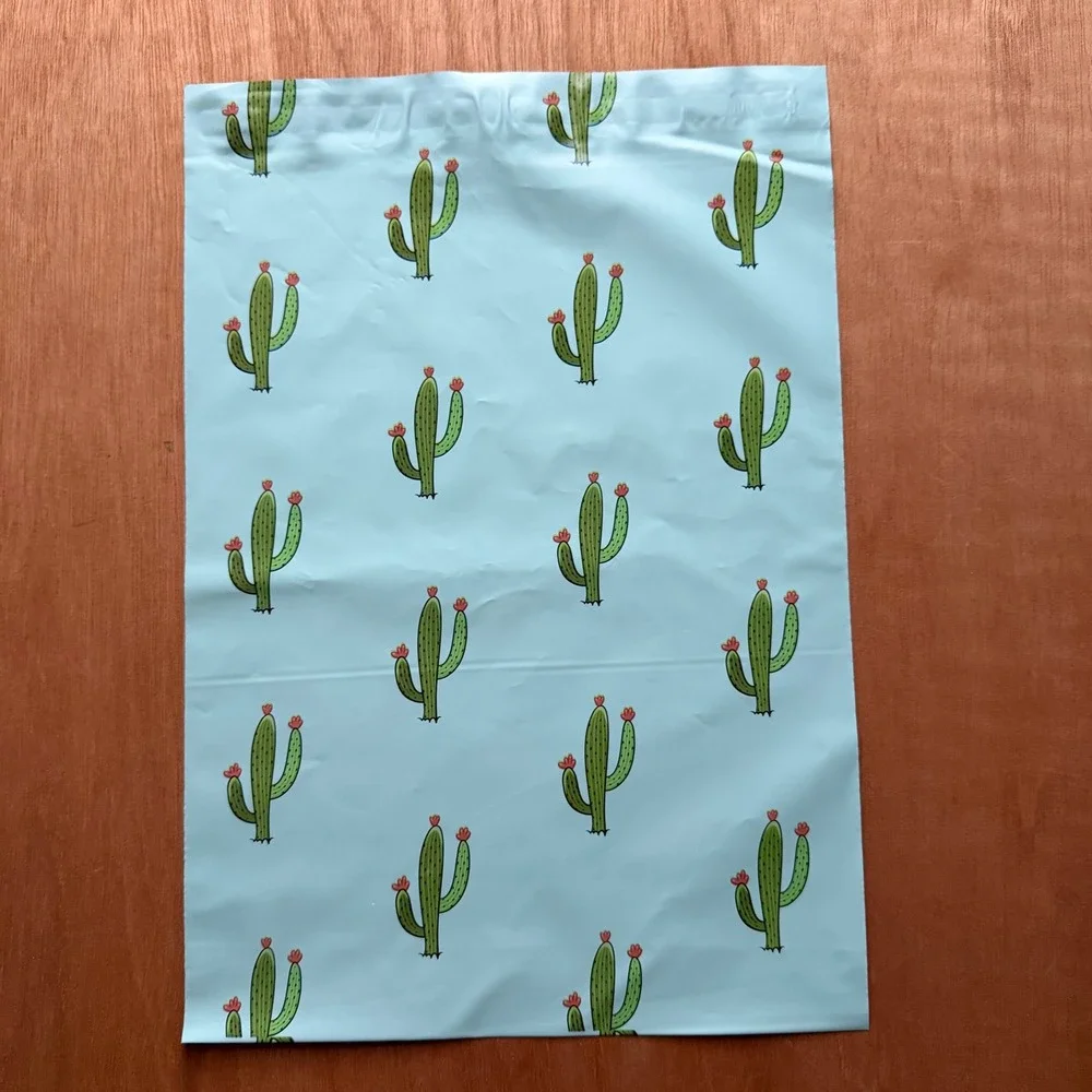 10x13‎ Cactus & Peacock Feather polymailers Shipping office 15 ct NEW business